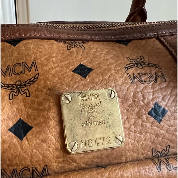 🚫SOLD🚫 Authentic MCM Boston Cognac Satchel - Picture 12 of 13